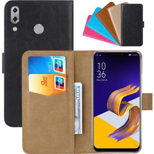 Luxury Wallet Case For ASUS ZenFone 5Z (ZS620KL) PU Leather Retro Flip Cover Magnetic Fashion Cases Strap