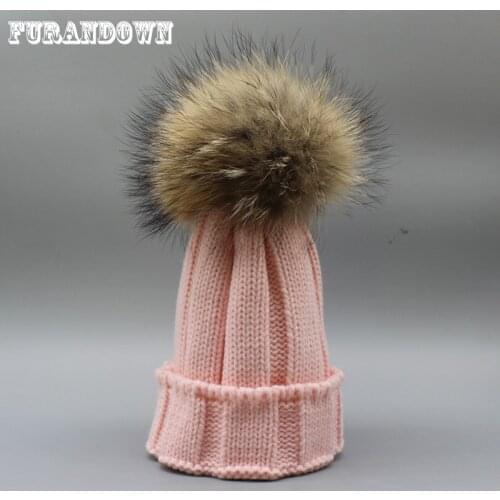 Cute Toddler Kids Hats Girls Boy Baby Winter Warm Crochet Knitted Hat 2019 Brand Beanie Fur Pompom Cap Childrens Caps