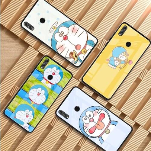 Doraemon Tempered Glass Phone Case For Huawei P20 P30 P40 P40 Lite Pro Psmart Mate 20 30 Cover Shell