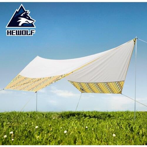 Hewolf 5-8 Person Ultralight Tarp Outdoor Beach Camp Sun Shelter with Poles Waterproof Anti-UV Fishing Picnic Shade Tent