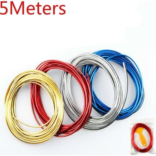 5M Car DIY Universal Car Seal Interior Exterior Decoration Moulding Trim Strip Orange Auto Car Chrome Styling