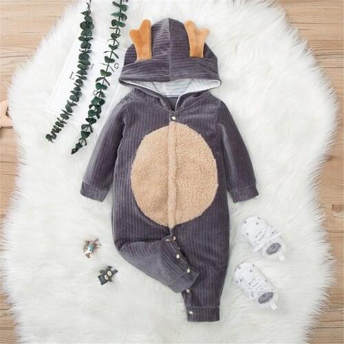 ZAFILLE Corduroy Baby Rompers Autumn Winter Boy Clothes Baby Newborns Cute Cartoon Penguin Baby Boy Jumpsuit For Kids