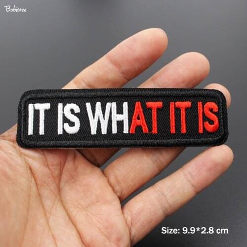 Bobitree Embroidered Red White Fabric Patch for Cloth Iron On Badges Appliques for Jacket Jean Sewing Cloth Decoration