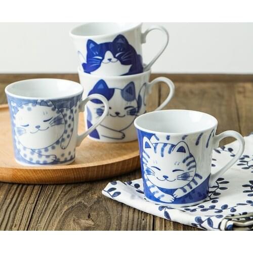 9 OZ Funny Cat Mug 290 ml Cute Mug Coffee Mugs Creative Japan Style Cup Friend Weird Gifts DEC562