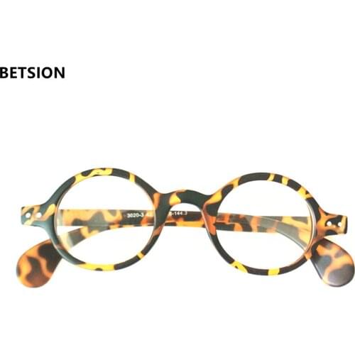 BETSION Vintage Retro Round Amber Tortoise Eyeglass Frame Spectacles Eyewear Rx able