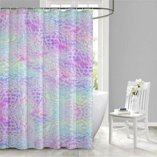 Sky Rainbow Pink Girl 3D Print Fantasy Cartoon Shower Curtain Bathroom Set With Waterproof Hook Bath Curtains Kids African Funny