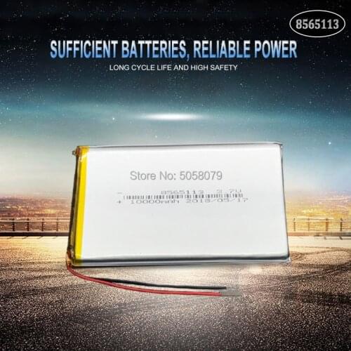 1pcs 3.7V 10000mAh 8565113 Lipo Battery With PCM For Tablet DVD GPS Medical Device PDA Bluetooth speaker, Digital Camera