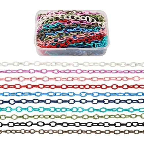 10strands/Box Handmade Nylon Cable Chains Loop Oval for DIY Jewelry Making Necklace Bracelet Accessories Decor Mixed Color