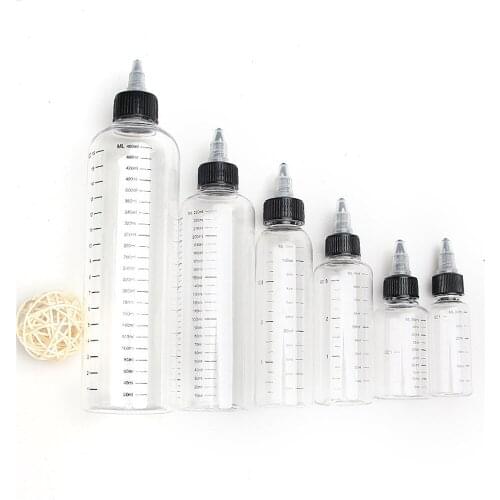 30ml/60ml/100ml/120ml/250ml Dropper Bottles With Scale Refillable Oil Liquid Tattoo Pigment Ink Containers Milk Bulk Wholesale