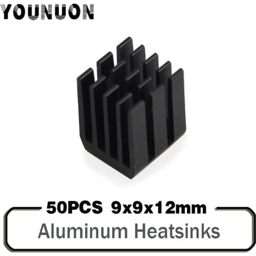 50PCS YOUNUON Aluminum Mini IC Chipset Cooling Cooler Heat Sink Heatsinks 9 x 9 x 12mm