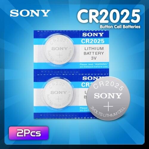 2PCS/lot SONY Original CR2025 Button Cell Battery 3V Lithium Batteries CR 2025 for Watch Remote Toy Computer Calculator Control
