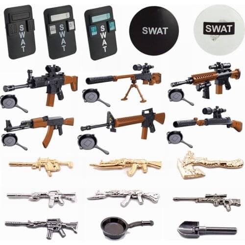Locking Blocks Military SWAT Shield Toy Guns Single Sale Building Blocks Toys For Children Military Blocks SWAT Army Toy Gifts