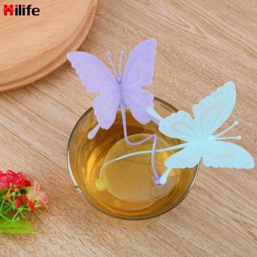 Tea Tools Filter Tea Infuser Cute Butterfly Tea Bags Strainers Kitchen Gadget Silicone Teabags