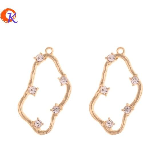 Cordial Design 30Pcs 16*29MM Jewelry Accessories/Rhinestone Charms/Drop Shape/Genuine Gold Plating/Hand Made/DIY Earrings Making