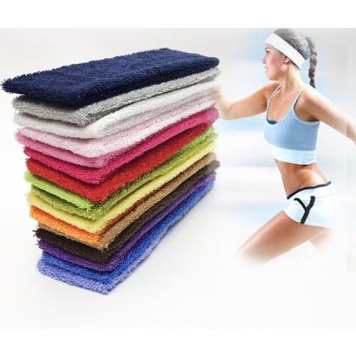 Women Men Cotton Sweat Towel Sweatband Headband Yoga Gym Stretch Head Band for Sport Elasticity Yoga Hair Bands accessories