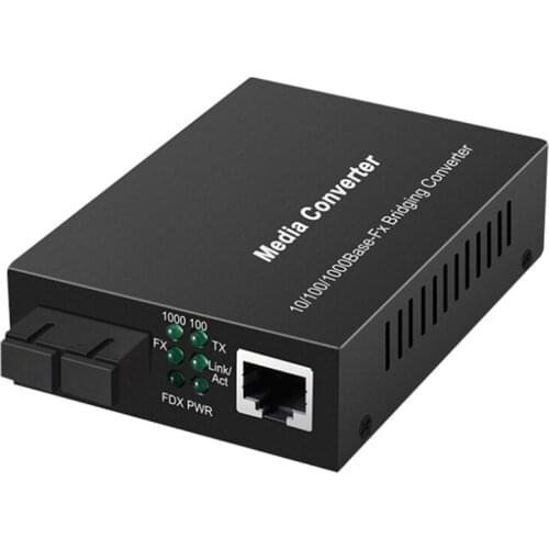 Gigabit Ethernet Fiber Media Converter with a Built-in 1Gb Multimode SC Transceiver, 1000M RJ45 to 1000Base-LX