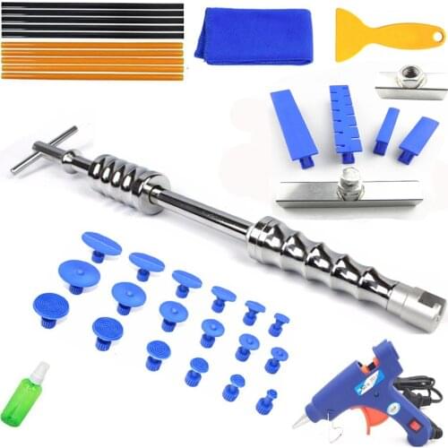 PDR Tool Blue Car Paintless Dent Repair Puller Tabs Dents Removal Holder Kit Large Area Repairing Long Dent Tools