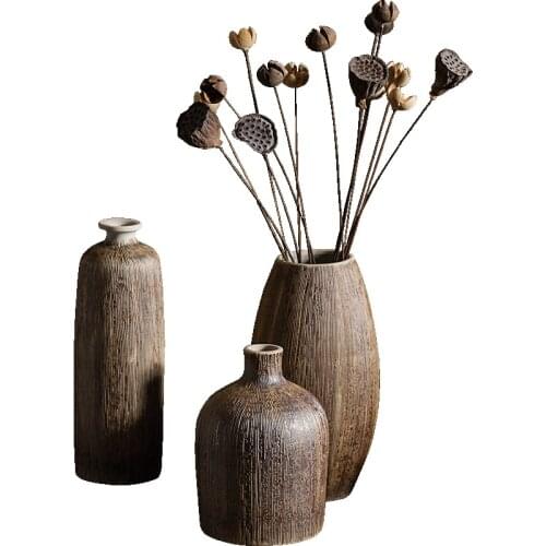 Ceramic Flower Nordic Ins Small Vase Desktop Dried Flower Flower Arrangement Decorative Ornaments Living Room Simple TV Cabinet