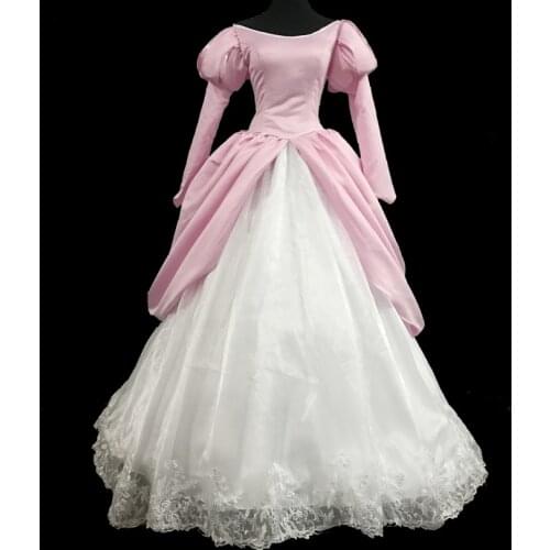 Movie Mermaid Cosplay Ariel Costume Adult Women Pink Princess Dress Halloween Christmas Stage Performce Clothes