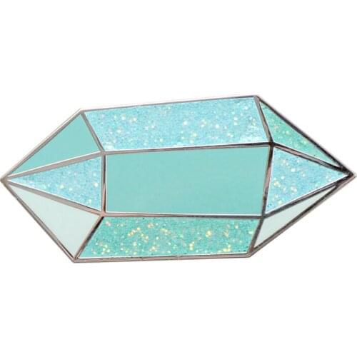 Quartz brooch blue Crystal enamel pin