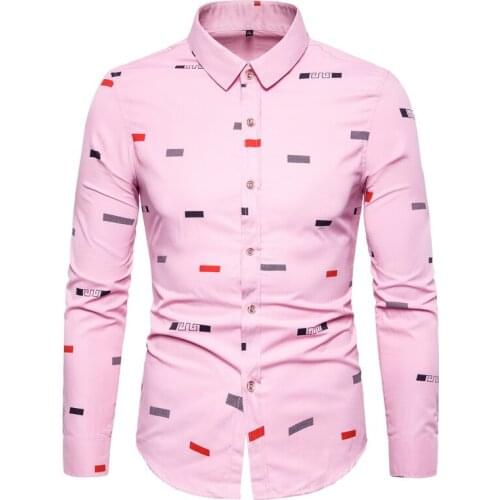 2019 New style Men Casual Shirt Autumn Full Sleeve Solid Print High Quality Social Dress Shirt Men Brand Clothing Camisa M-5XL