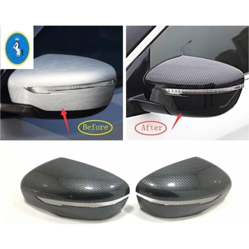 Yimaautotrims Rearview Mirror Shell Cover Trim For Nissan Rogue / X-trail 2014 - 2020 Auto Accessories Chrome / Carbon Fiber ABS