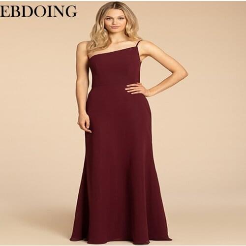 Newest Bridesmaid Dresses A-line Robe De Soiree Floor-length Sleeveless One Shoulder Spaghetti Straps Wedding Party Gowns