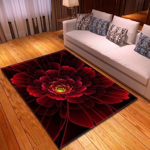 2019 New Rectangle Carpet 3D Red Rose Printed Soft Carpets For Living Room Bedroom Area Rugs Kids Room Tapete Doormat Home Decor