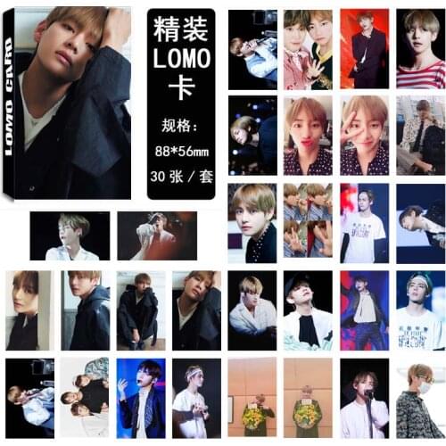 30pcs / set Kpop Bangtan boys Poster Lomo Cards V New Map SOUL PERSONA Boys LUV Postcard Self made Photo Fan Gift