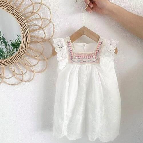 Girls casual dress summer 2021 new trend princess dress Korean style flying sleeve children girl fashion toddler clothing