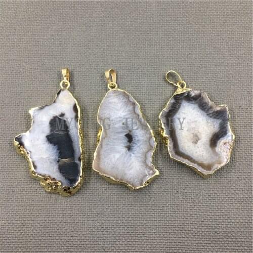 MY1046 Freeform Agates Slab Slice Pendant Charm,Jewelry Making Accessories