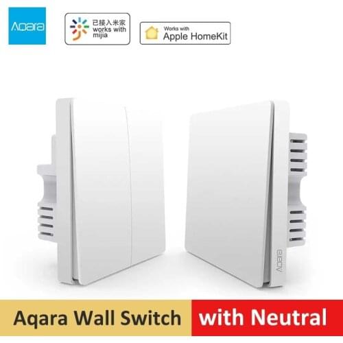 Aqara Smart Wall Switch With Neutral Fire Wire Zero Line Light Remote Control Zigbee Wifi Switches For Mi Home APP Apple Homekit