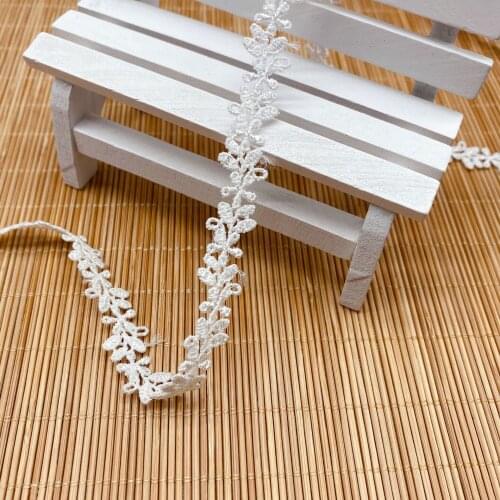 1Yards Embroidery Lace Fabric Curtain Guipure 1cm Lace Collar Ribbon Sewing Wedding Women Clothing Laces For Clothes encaje QZ09