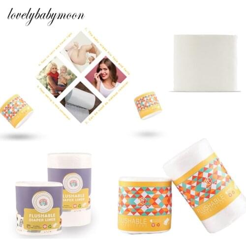 100Sheets/Roll Happyflute 100% Biodegradable & Flushable nappy liners cloth diaper liners 1 roll free shipping