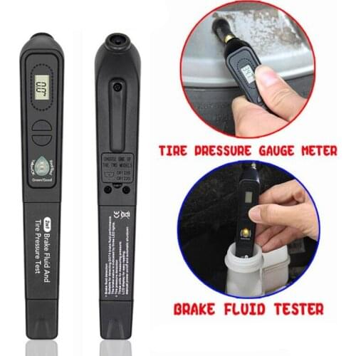 2 in 1 Tire Pressure Tester Brake Fluid Tester Detector Pen Auto Brake Fluid Detector Car Diagnostic Testing Tool
