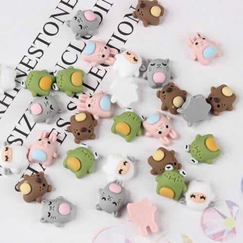 20/50pcs New Nail Art Doll Cartoon Three-dimensional Pastoral Animal DIY Resin Phone Case Hairclip Nail Accessories