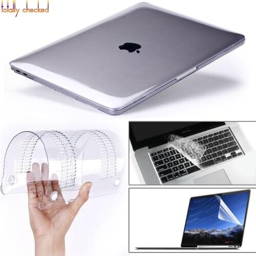 3in1 Crystal Clear Hard Case Shell+Keyboard Cover for MacBook Air Pro 13 11" Retina 15" touch bar 2018 2017 2016 2012 2013 2015