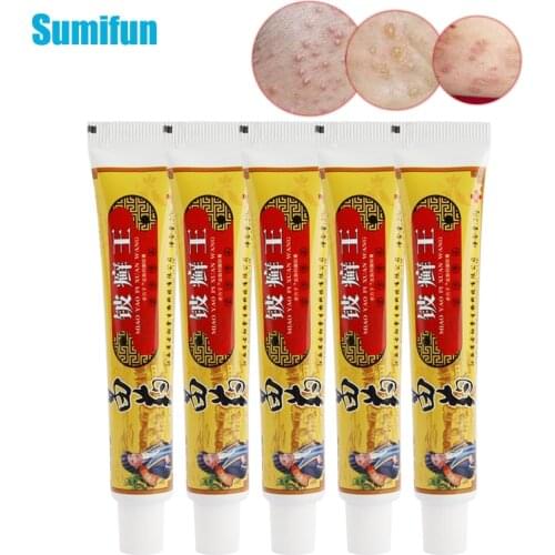 5Pcs Chinese Psoriasis Antibacterial Ointment Antipruritic Eczema Dermatitis Treatment Cream Anti-Itching Herbal Medical Plaster