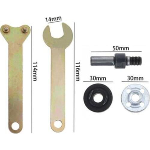 5 Pcs Angle Grinder Flange Electric Drill Tool Wrench Spanner Metal Lock Nut Kit
