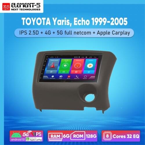 ELEMENT-5 7" 2G+32G Android 8,9,10 4G WIFI RDS DSP Car Radio For TOYOTA Yaris, Echo 1999-2005, Navigation GPS HIFI