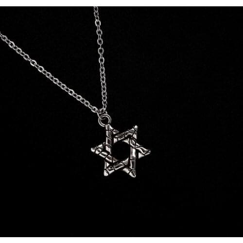 New Personality Six-pointed Star Metal Necklace For Women And Men Hip-hop Style Cool Simple Long Chain Choker Jewelry Gifts