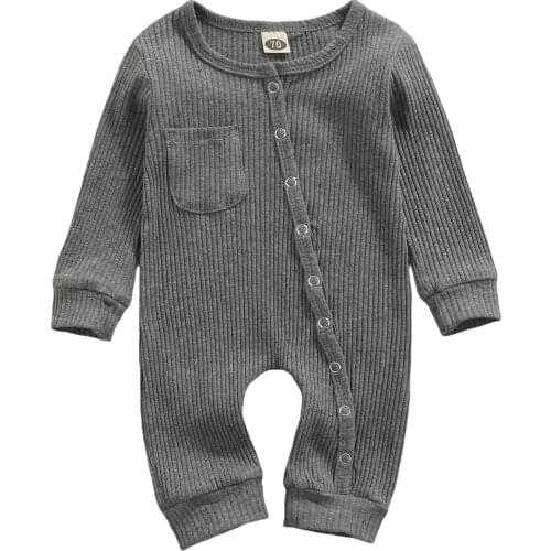 Ma&Baby 0-24M Newborn Infant Baby Girls Boys Jumpsuit Knitted Long Sleeve Button Romper Warm Autumn Spring Clothing Costumes