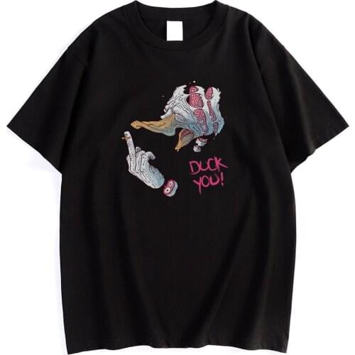 Hip Hop Bloody Duck Fashion Style Print Male Tshirts Street Oversize T-Shirt Sport Crewneck T-Shirts Style Comfortable Mens Top