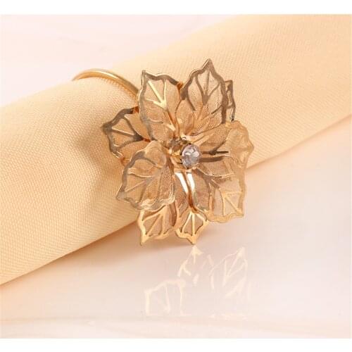 Classic wire mesh flower napkin ring table top decoration for hotel reception wedding banquet holiday party