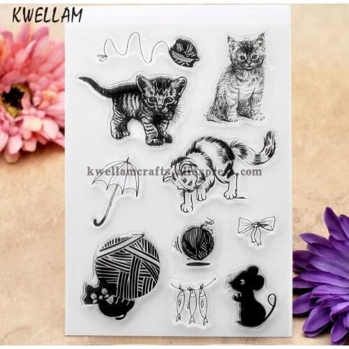 Cats Scrapbook DIY photo cards rubber stamp clear stamp transparent stamp 10x15cm KW8012011