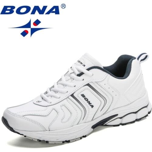 BONA 2021 New Designers Breathable Running Shoes Men Outdoor Sport Shoes Action Leather Sneakers Man Jogging Walking Footwear