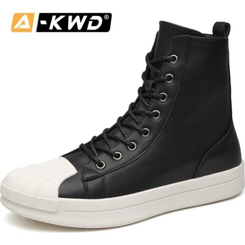 Fashion Black White Brown Men Winter Boots Chaussure Hiver Homme High Top Winter Sneakers for Men Autumn Shellfish Tide Shoes 43