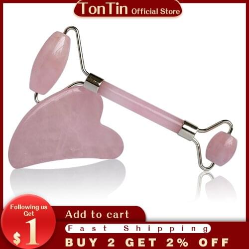 Face Massager Rose Quartz Agate natural Jade Roller Slimming Lifting Kit Natural Jade Facial Skin Massage SPA Beauty Care