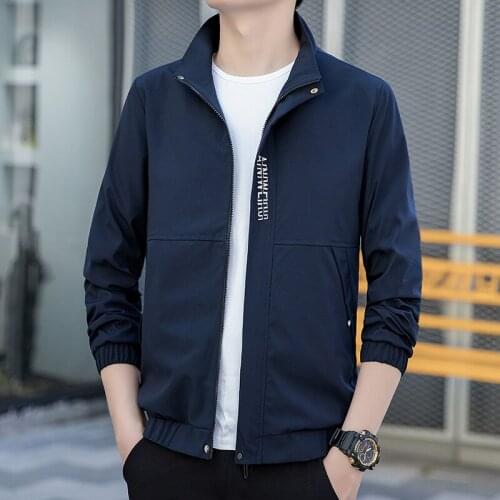 Jackets for Men Good Quality Bomber Solid Casual Jacket Men Spring Autumn Outerwear Mandarin Sportswear Male Jackets M-5XL