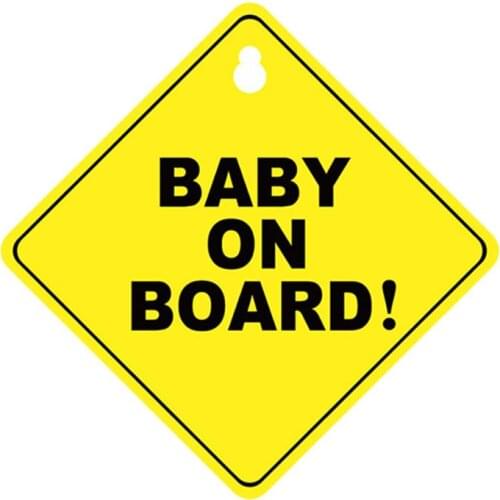 Car Window Sticker BABY ON BOARD Baby Safety Sign Environmental Protection PP Suction Cup Style 1MM Thickness Waterproof Durable